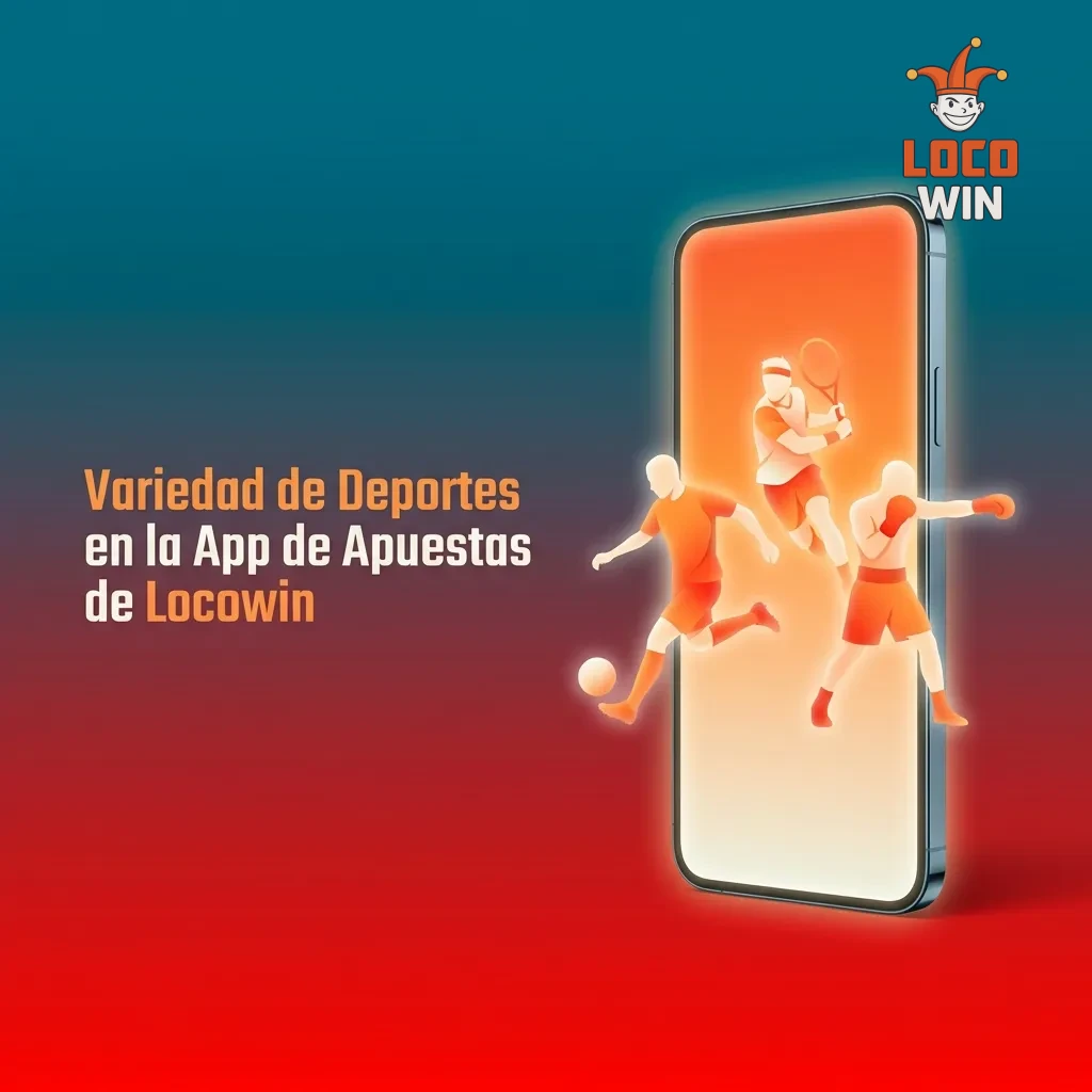 Interfaz de la app Locowin mostrando múltiples deportes disponibles para apuestas en vivo y línea con estadísticas
